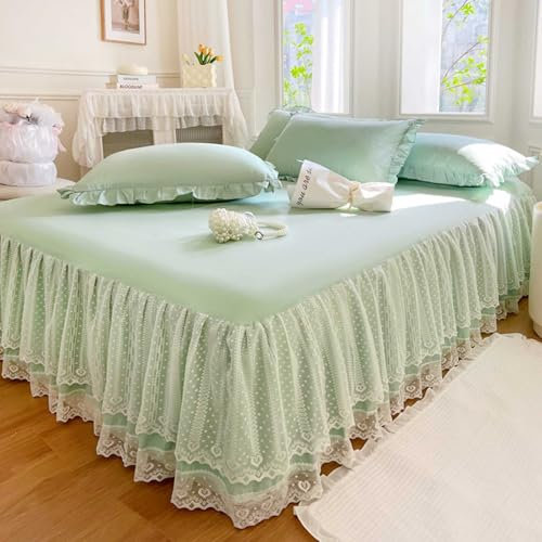 Boxspringbett Husse Komplett Bettrock Mit Spitze Bed Skirts & Valances Bett Husse Box Spring Bett Betthusse RüSchen Betthusse FüR Boxspringbett 180x200(#4,150x200cm)