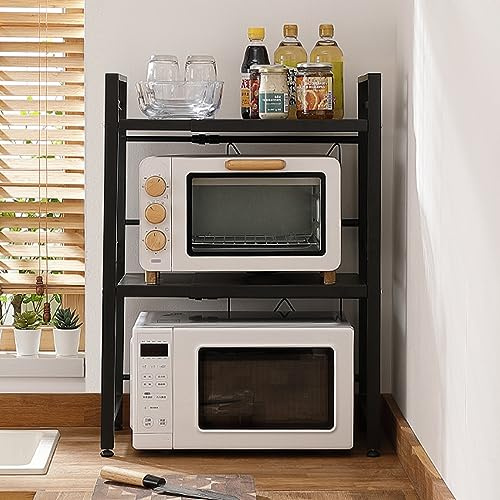 Expandable Microwave Oven Rack 3 Tier Microwave Shelf