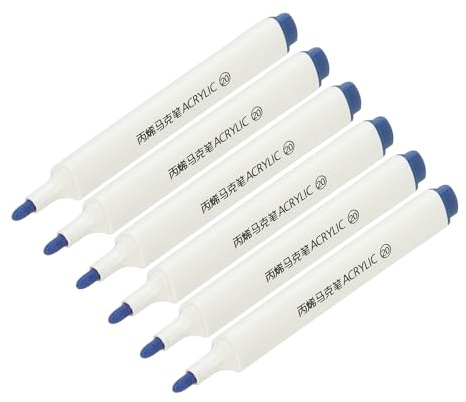 PATIKIL Acrylic Paint Marker Pens, 6Pcs Bold Tip Paint Pen Waterproof Water Based for Rock Painting Wood DIY Craft Glass Ceramic Canvas, Dark Blue