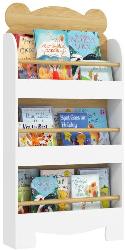 AIYAPLAY Bücherregal Kinder mit 3 Regal aus Holz 55 x 15 x 110 cm Naturholz | Kinderregal, Spielzeugregal, Kinderzimmerregal für Bücher, Spielzeug, Kinderzimmer