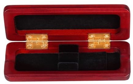 Professionelle Oboe-Blatt-Aufbewahrungsbox, Holzstruktur, tragbare Oboe-Blatt-Tasche, passt auf zwei Bögen für Bühne und Zuhause