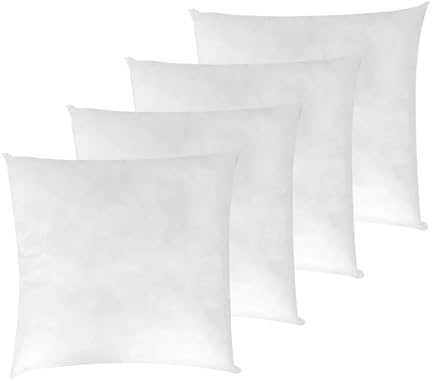 LNT France - Coussins de Garnissage, Ultra Gonflant, Coussin Canapé, Coussin à Recouvrir, Rembourrage Coussins Blanc. (45x45 cm (Lot de 4))