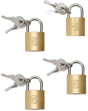 UCEC 4 Stück Vorhängeschloss Klein mit Schlüssel, Gepäckschlösser | Kofferschloss mit Schlüssel, Mini Schloss, 25mm Schloss Klein für Gepäck, Reisetaschen, Rucksäcke, Koffer, Ketten