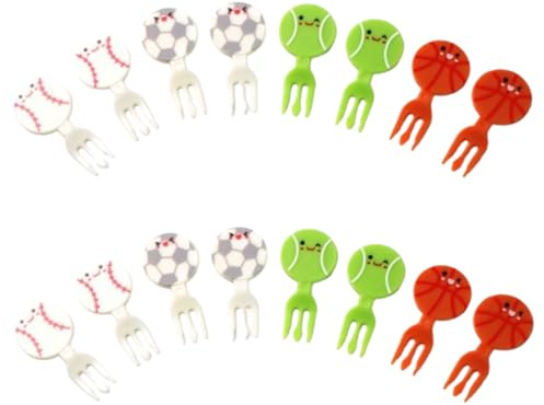 16 Pcs Fruit Forks Cute Sports Style Cartoon Mini Food Forks for Home Kitchen Party