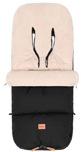 Fillikid Kinderwagen Winterfußsack Kinley Exklusiv | Coral Fleece, wind- & wasserabweisend, Rundum-Reißverschluss, Oberteil abnehmbar, 50 × 100 cm, waschbar 30 °C