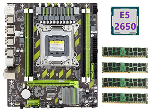 Lafeier X79 Carte mère+E5 2650 CPU+4X4GB DDR3 1600Mhz REG ECC RAM Set LGA 2011 M.2 NVME Carte mère