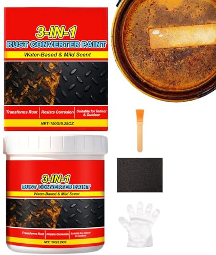 Mixnexorad Convertisseur de Rouille Peinture | Transformateur Aqueux 150ml - Peinture de Conversion Résistante à la Chaleur,pour Châssis Auto, Bateau, Remorque Et Protection des Structures