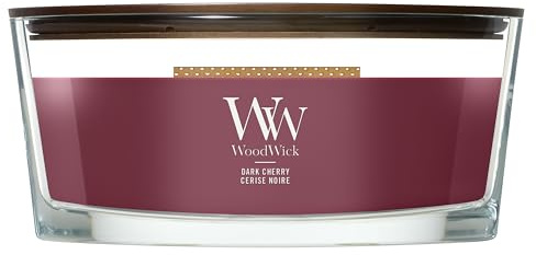 WoodWick Vela perfumada | Vela elíptica | Dark Cherry | Regalos perfectos para mujeres