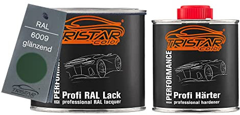 TRISTARcolor RAL 6009 Tannengrün 2K Autolack glänzend 0,75 Liter / 750 ml Dose inkl. Härter