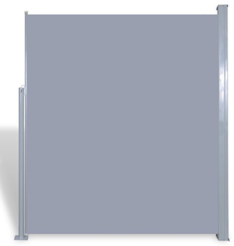 vidaXL - Toldo lateral retráctil para patio, terraza o balcón, divisor de espacios y mecanismo de privacidad, resistente al agua y a los rayos UV (color gris, 1,7 x 3 m)