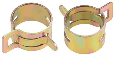 uxcell Spring Band Type Clamp 14mm Inner Dia Fit 14.5-15.2mm OD Hose Fuel Line Silicone Tube Clips Clamp Color-zinc Manganese Steel 10Pcs