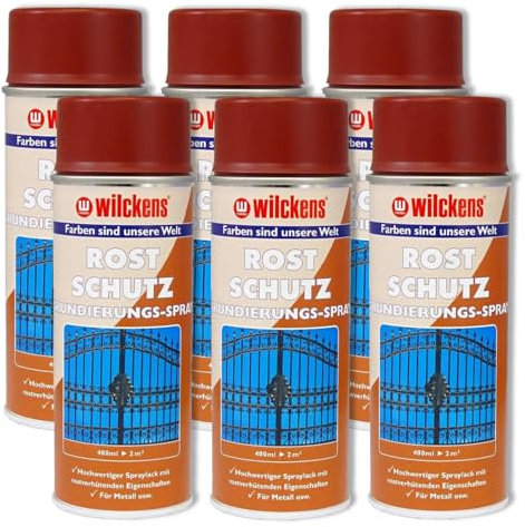 6x WILCKENS Rostschutz Grundierungspray 400ml Spray Grundierung Lackspray Primer