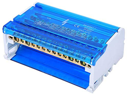 Walfront Terminal Block Distribution Box Din Rail 4-Level Single Phase Circuit Breaker Distribution Box Distribution Box with Transparent Dust Cover