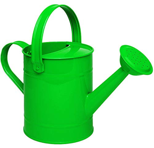 alles-meine.de GmbH kleine Gießkanne - Metall - grün/apfelgrün - 1,5 Liter - für Kinder & Erwachsene - 23 cm - Blech Kindergießkanne - Henkel beweglich - Giesskanne Gärtner/G..