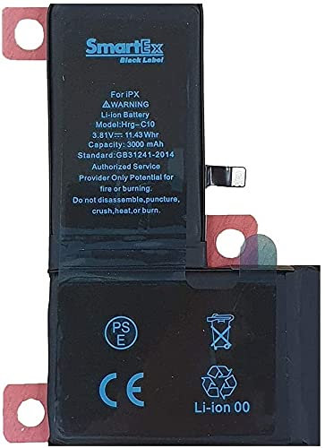 Smartex® Black Label increased Battery compatible with iPhone X - 3000 mAh Capacity | 2 Years Guarantee