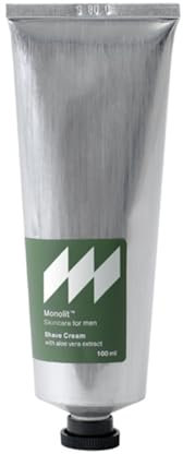 Monolite Schiuma da Barba Uomini 100 ml - Crema da barba, Lenisce Irritazioni, Riduce il Rossore, Antinfiammatorio, Rigenerante - Estratto di Aloe, Estratto di Ginepro, Olio di Mandorle Dolc