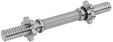 Sporttrend 24® Kurzhantelstange 35,5cm mit Sternverschluss oder Federklammer | Kurzhantel, Hantel, Hantelstange aus Vollstahl (Silber)