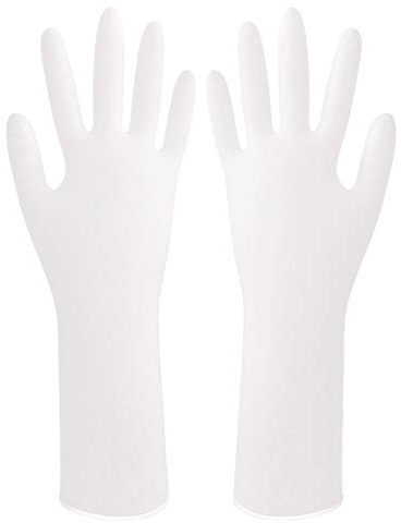 Guanti Guanti di Gomma addensati e Guanti monouso Resistenti a Lunga Durata (Color : White, Size : S)