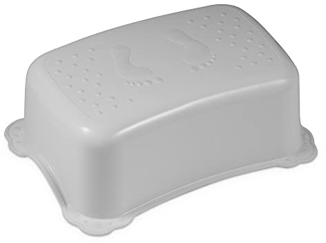 Hylat Baby Tritthocker Kinder - Stabil & rutschfest, Gummiert, Leicht - Für Kinder ab 3 Jahren, bis 40 kg - Grau mit Yeti-Motiv