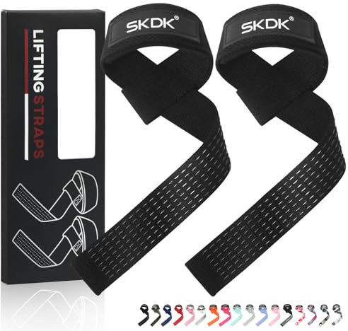 Zughilfen Krafttraining Lifting Straps Gym Deadlift, KreuzhebebÄnder Mit Neopren Gepolstertes Handgelenk, Rutschfestes Silikon, für Gewichtheben, Bodybuilding