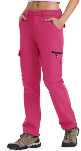 YSENTO Damen Wanderhose Wasserdicht Outdoorhose Softshellhose Winter Skihose Gefütterte Snowboardhose Trekkinghose Funktionshose