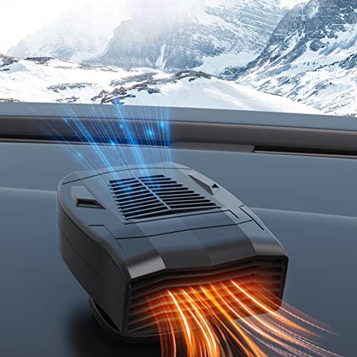 Tuzsocr 12V Heizung Tragbare Auto Heizung, 360° Drehbar Auto Heizlüfter Defroster Auto Ventilator 2 In 1 Für Auto Windschutzscheibe Schneller Defroster, Einstecken In Zigarettenanzünder (12v Heizung)