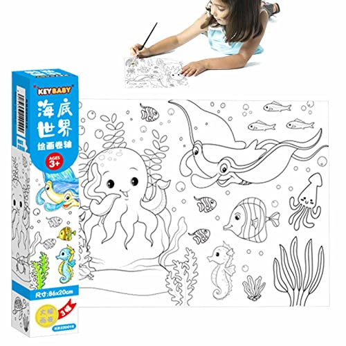 JINGAN Rollos de dibujo para niños | Rodillo de dibujo para niños | Rollo de papel para colorear DIY Rollo de papel de dibujo creativo Juguete educativo preescolar para niños