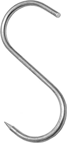 Wolfcut 5 ganchos para carne en S, ganchos CNS, ganchos para carniceros, ganchos para ahumar, configuración: 80/4 mm