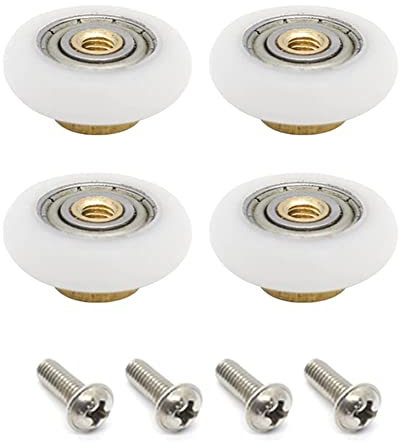 Set mit 4 Rollen für Duschtüren, Zimmerrolle, Badezimmer, Schiebetürräder, Nylon, Messing, Rollen, Duschtüren, Ersatzteile, 25 mm