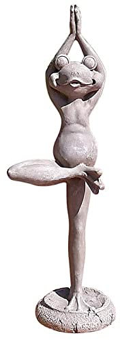Großer Yoga-Frosch, Steineffekt, Gartenteich, Froschliebhaber, Ornament, Dekoration, Kerzenständer (A)