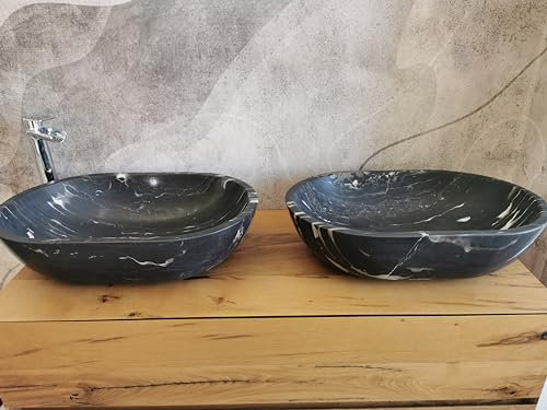 Coppia Lavabi in marmo alta qualità Portoro silver Opachi Misura 60x40x15cm FOTO REALI DEI LAVABI,lavabi da appoggio neri,lavandini neri,lavabi ovali neri,lavabi moderni neri ovali,lavandini da bagno