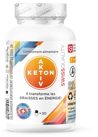 Gélules Keton Aktiv | Pour le régime cétogène | L-Carnitine 500 mg + Extrait de Thé Vert 200 mg | Soutien du métabolisme | Avec Gymnema Sylvestre, Rhodiola Rosea, CLA | 30 Gélules