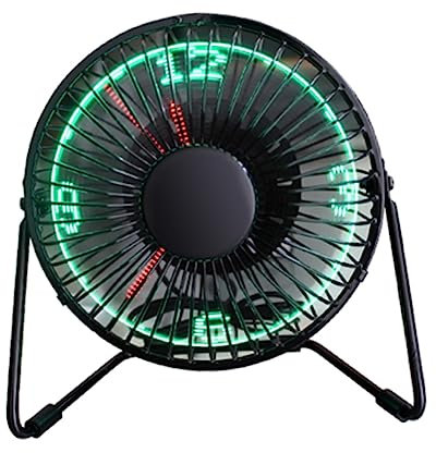 Homoyoyo Ventilatore da Tavolo Usb con Orologio a Led Mini Ventilatore Compatto per Laptop Computer Auto Dormitorio Ufficio Casa