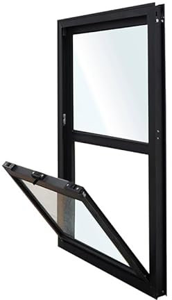PFCDZDU Offene Lamellen- Fensterläden, Kathedrale Oberer Pfosten Mobiles Fenster, Schiebe- Dichtung Untere Schiebe- Bildschirm Für Küche Badezimmer Cafés(19.7x47.2IN)