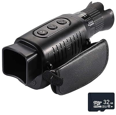 MZZYG Caméra animalière Appareil De Vision Nocturne Infrarouge HD Zoom Télescope Monoculaire Numérique Caméra Extérieure avec Double Usage Jour Et Nuit for La Chasse(R7 with 32GB Card)