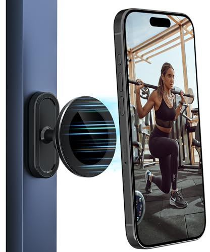 ALAFLY Magnetische Handyhalterung Fitnessstudio, 360 einstellbare Golfwagen Telefonhalterung, Starke N54 Magnete Halterung für Metalloberfläche, kompatibel mit MagSafe iPhone 17 16 15 14 13 12 Seire