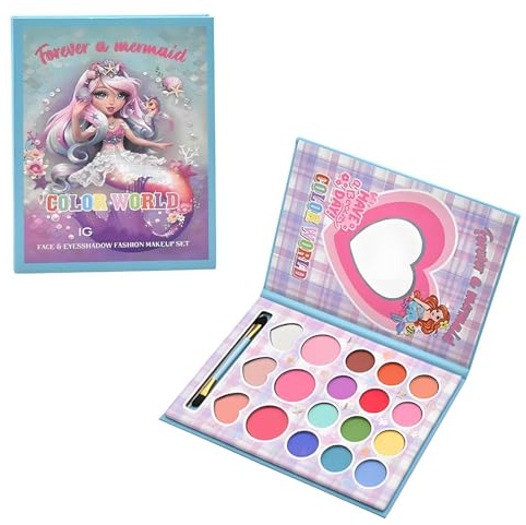 MockTota Schminkset Mädchen, Ungiftig und Abwaschbar Kinder Make-Up Set Mädchen, Karneval Schminke Kinderschminken Set, DIY Prinzessin Kids Makeup Set for Girls, Kinder Schminkpalette