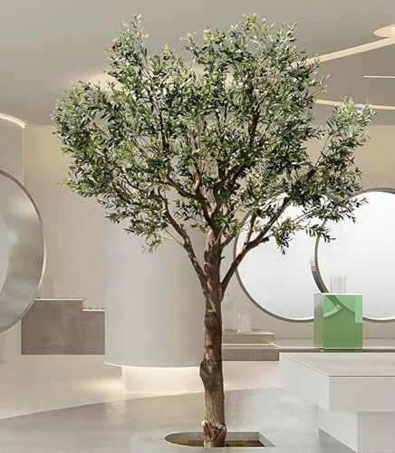 DONGGANSHI Grand Olivier Artificiel, Grande Plante Artificielle avec Tronc en Bois Naturel et Olivier Artificiel réaliste pour décoration de Maison ou de Bureau, Arbre Artificiel d'intérieur