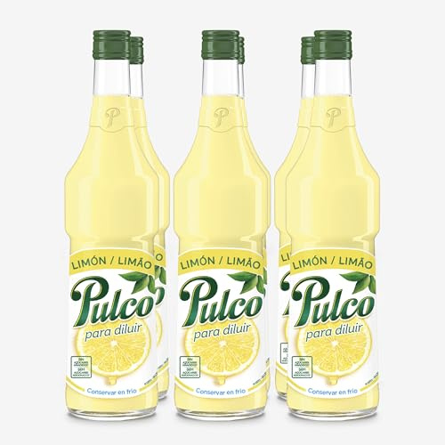 Pulco Zumo de Limón, Jugo de Limón Bebida - Pack 6 Unidades x 70cl