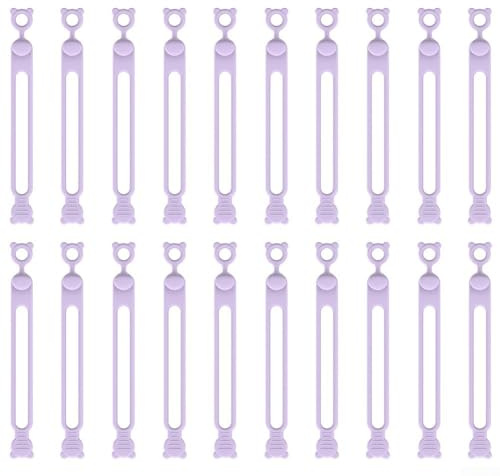 Oniissy Silicone Data Cable Storage Cable Organizer Cable Winder Bundled Cable tie,Self Deduction Silicone Cable Tie (Purple)