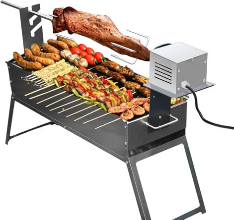 BAOCHADA 220V Edelstahl Grillmotor für Grillspieß,BBQ Rotisserie,2.5U/M(Umdrehungen pro Minute)-50/60Hz-25W Grill Zubehör Bräter Elektromotor Ziegenschwein Huhn BBQ Spieß