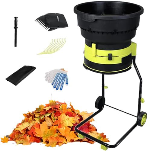 ylpddmm 2500 W Trituradora/trituradora de Hojas eléctrica con Cable,Trituradora 8000 RPM con Cable Y Ruedas Y Bolsa,con Embudo 54 Cm Diámetro para Limpieza,40mPowerCord