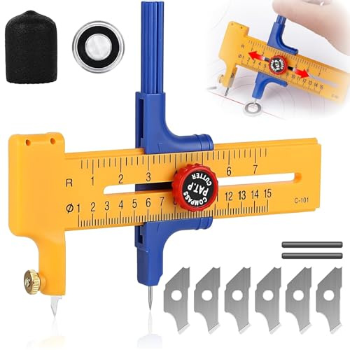 Cercles de coupe, papier coupe-circulaire, coupe-boussole, coupe-boussole, pour couper du papier cartonné, du cuir, des coupe-cercles en plastique et en laiton