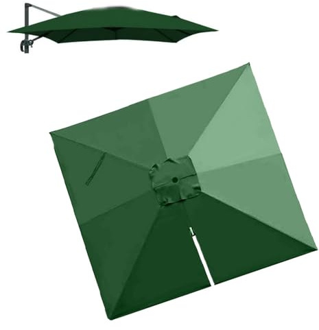 MACAGGTNTU 3x4m Tessuto di Ricambio per Ombrellone A Sbalzo Rettangolare, Telo di Ricambio per Ombrellone da Giardino, Tessuto di Ricambio per Ombrellone Grande(Green,3x3m/10x10ft)