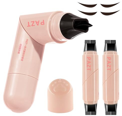 2 Stück Doppelkopf Eyeliner Stempel,Wing Tip Pen,Drehbarer Eyeliner Wasserfest Schwarz,Smudge Resistantm,Natürlich, Anhaltend,Schnell Trocknend,für Partys, Reisen, Workdays, Weddings