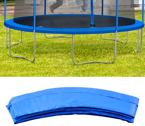 HuKaiL Housse de protection pour trampoline - Diamètre : 240 cm - Ressorts en PVC de 30 cm de large - Rembourrage de protection imperméable et indéchirable - Avec sangles élastiques et coton perlé de