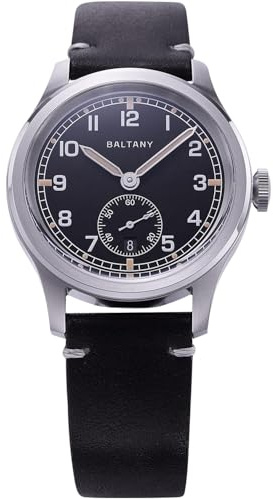 Baltany S2081 WW2 Uhr für Herren mit Kleiner Sekunde Herren Felduhr mit Datumsfunktion