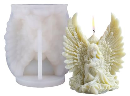 Xidmold Große Flügel Engel Silikonform, Kerzenform Silikon Engel,3D Engel Form für Kerzen, Seife, Gips, Epoxy Resin, Skulptur, Home Décor, DIY Handwerk, Geschenk Deko