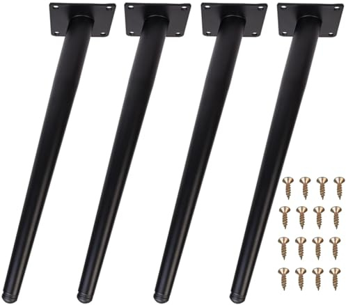 Zllzpzd Tischbeine Metall Schwarz 72cm Hoch,Schreibtischbeine Schräge Möbelfüße,Beine für Couchtisch Esstisch Stühle TV-Schränke,4 Stück Tischfuss