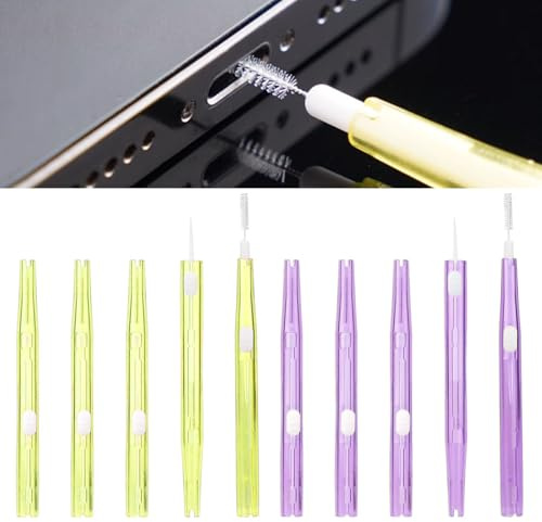 10pcs Phone Cleaning Kit Charging Port, Phone Port Cleaning Kit, Anti-Clogging Mini Bristles & Hook Double-Sided Brushes, Multifunctional Dust Remover Tools for Headphones Tablet Computer Camera